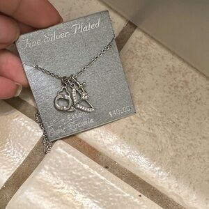 Elegant Silver Plated Necklace with Charms